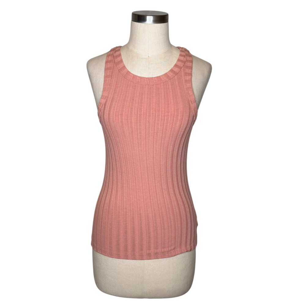 MOTHER Move It Tank Top Womens XS Pink Excellent Ribbed Racerback Basics Knit